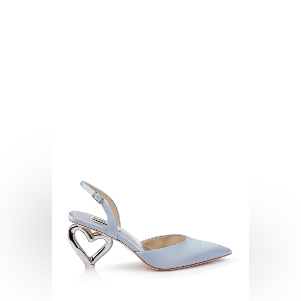 Badgley Mischka Lucille Heart Heel Slingback Pumps